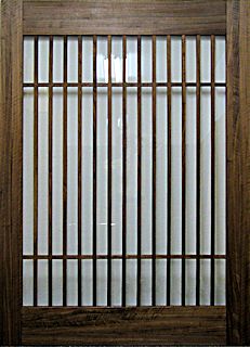 ブラックウォールナット縦格子ドア