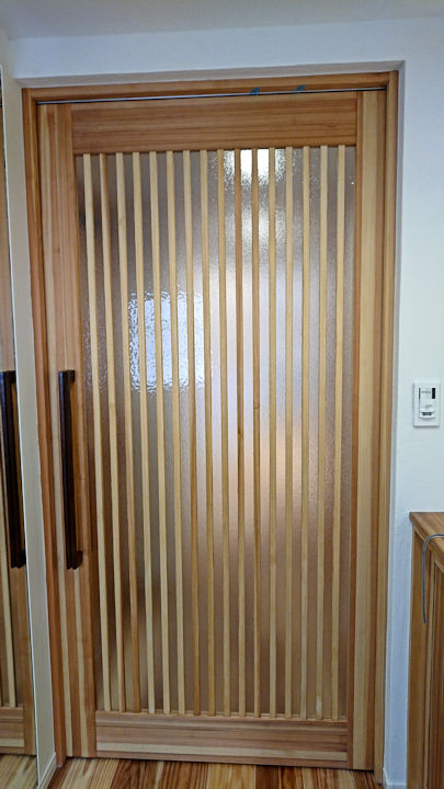 杉セレクト縦格子上吊引込戸 exmyn005